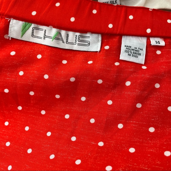 Vintage 80s Polka Dot Wrap Sarong Skirt - Picture 7 of 9